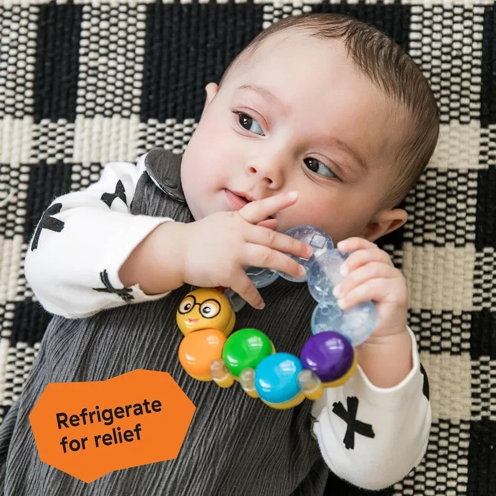Chill Rattle Teether - Water-Filled Caterpillar for Comfortable Teething Relief